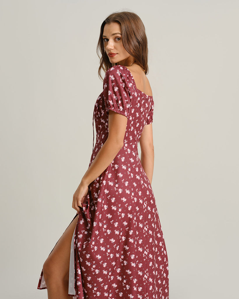 Women's Woven Polyester Midi Dress Dresses - RIHOAS
