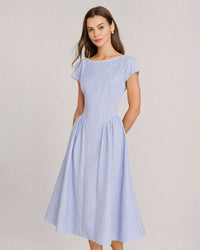 Women's Woven Polyester Midi Dress Dresses - RIHOAS