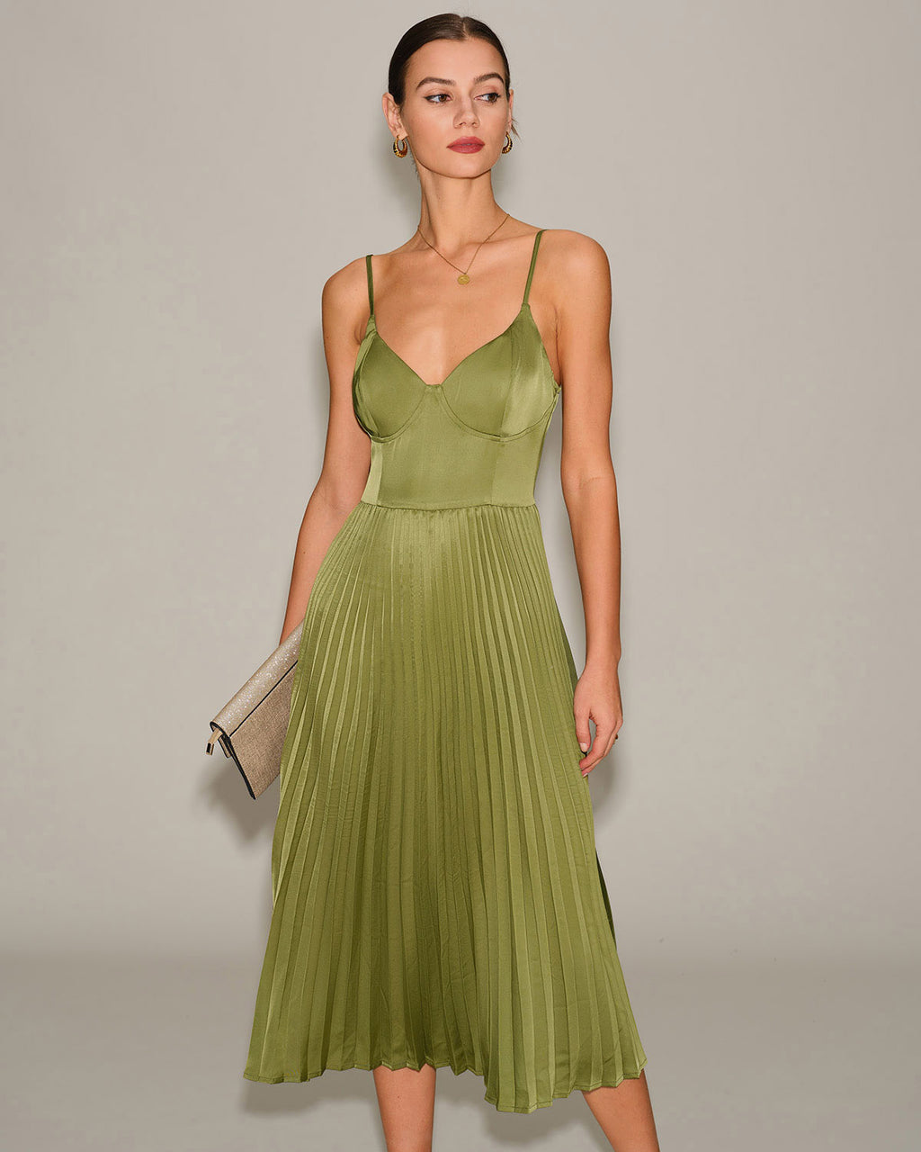 Women's Woven Polyester Midi Dress Dresses - RIHOAS