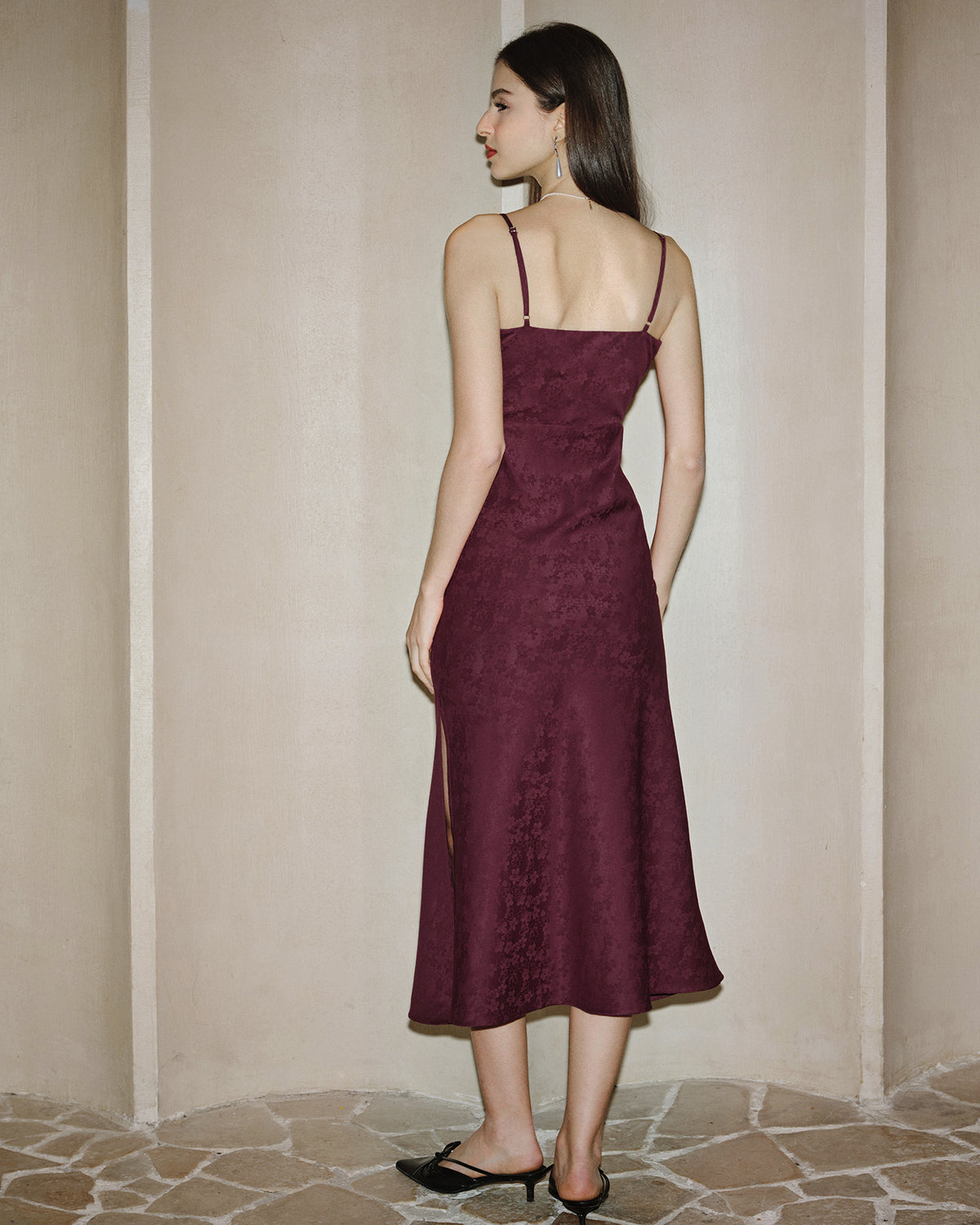 Women's Woven Polyester Midi Dress Dresses - RIHOAS