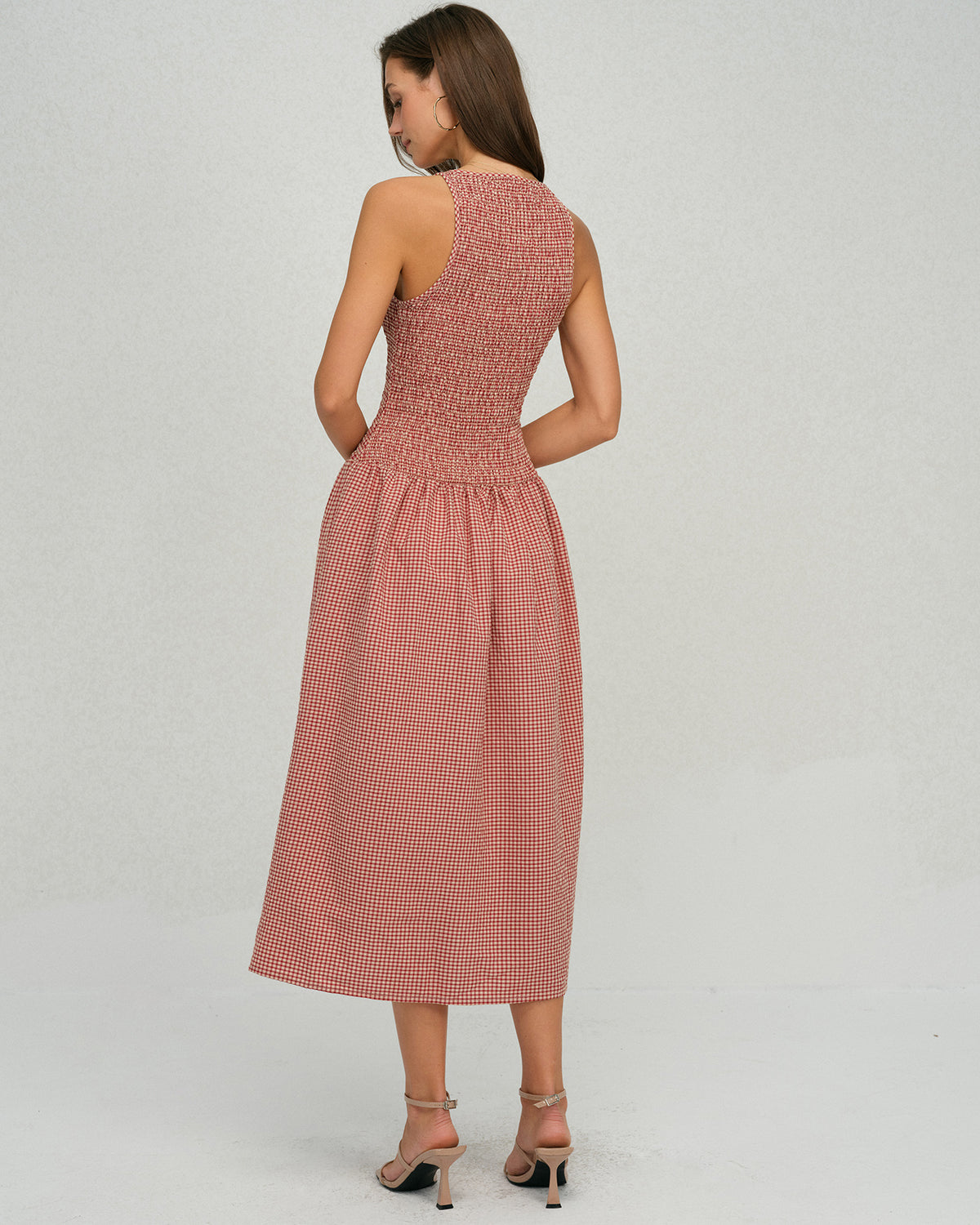 Women's Woven Polyester Midi Dress Dresses - RIHOAS