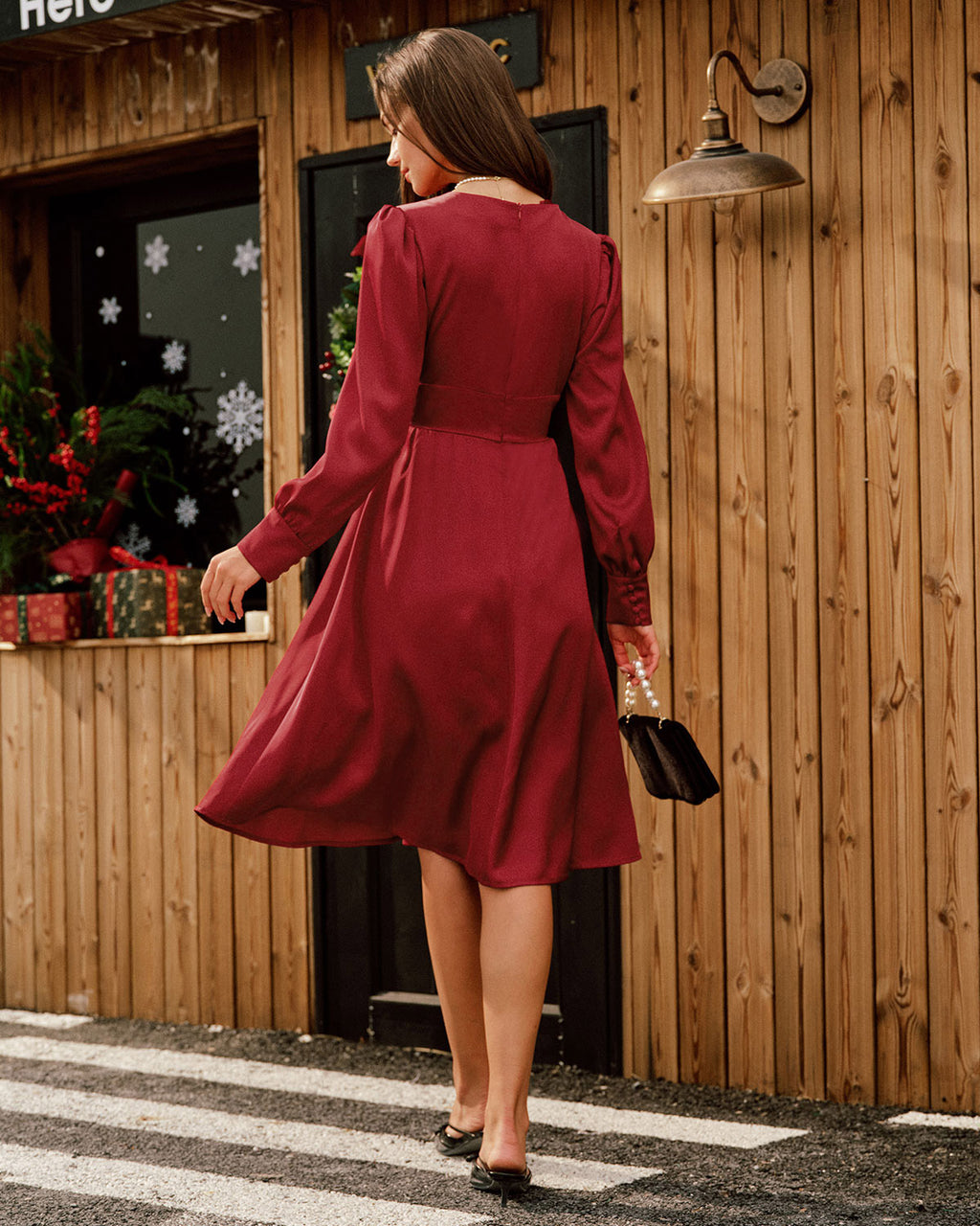 Women's Woven Polyester Midi Dress Dresses - RIHOAS