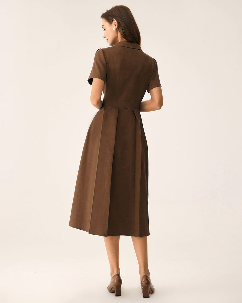 Women's Woven Polyester Midi Dress Dresses - RIHOAS