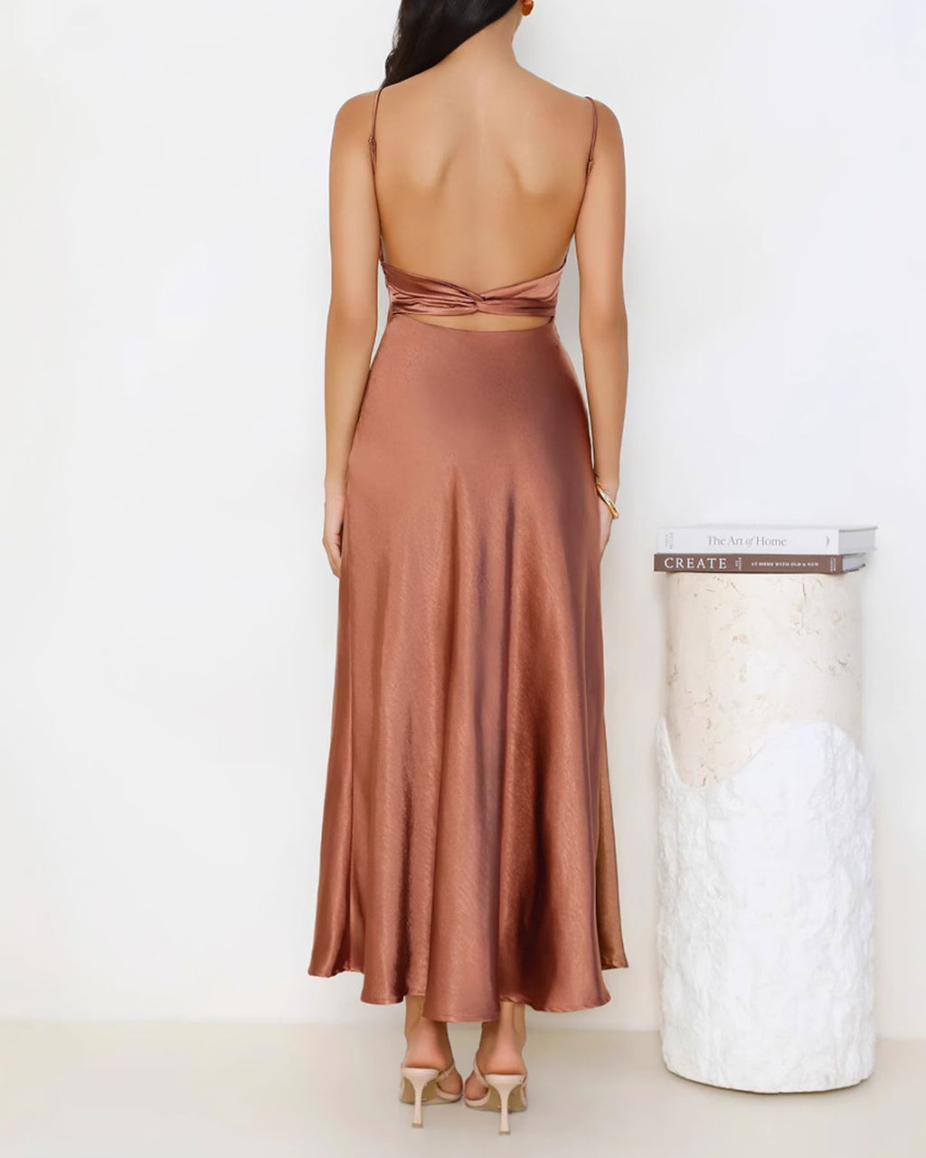 Women's Woven Polyester Midi Dress Dresses - RIHOAS