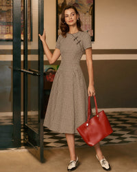 Women's Woven Polyester Midi Dress Dresses - RIHOAS
