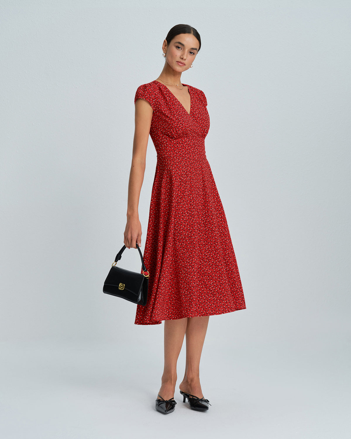 Women's Woven Polyester Midi Dress Dresses - RIHOAS