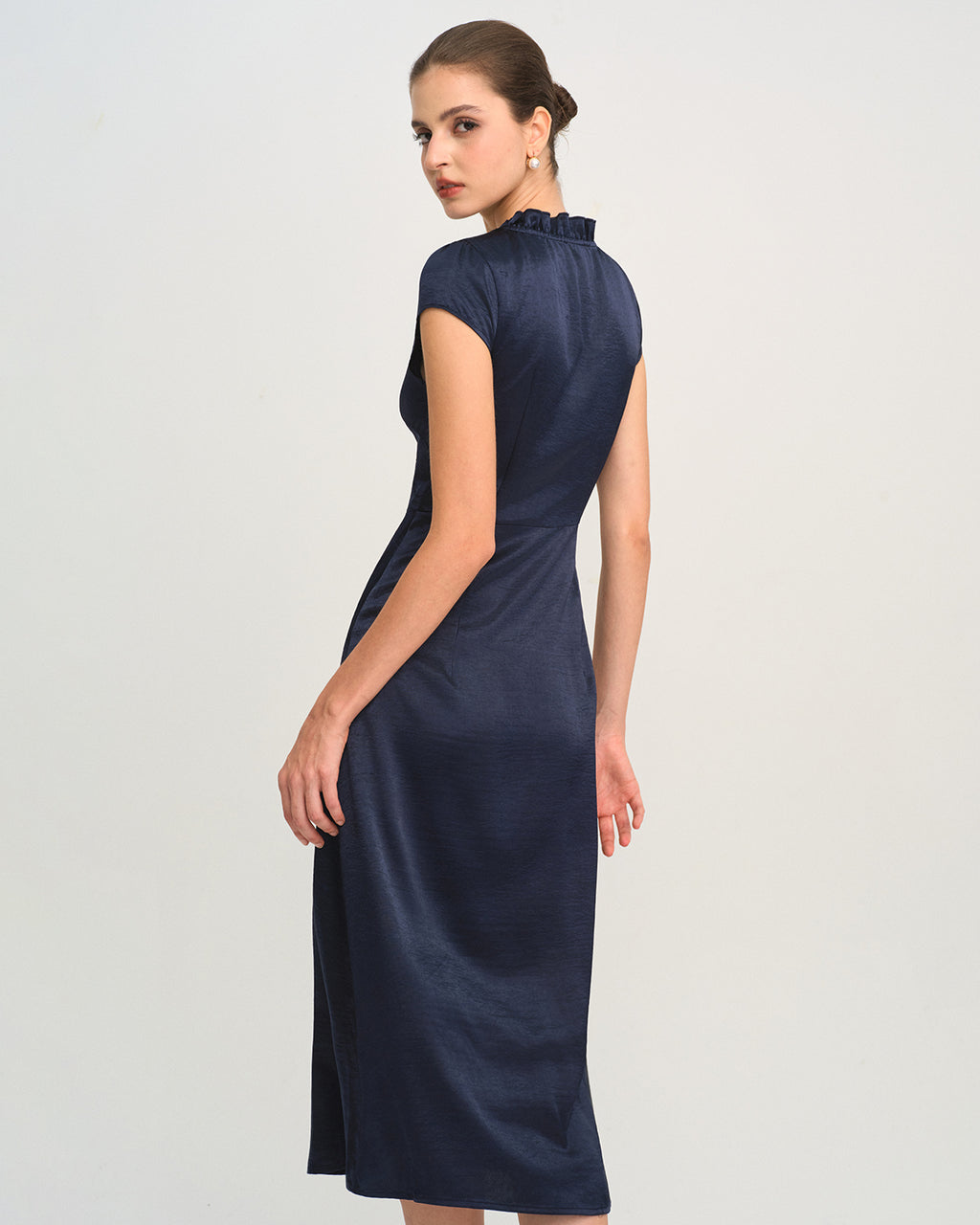 Women's Woven Polyester Midi Dress Dresses - RIHOAS