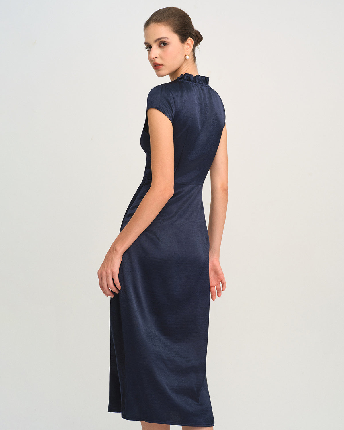 Women's Woven Polyester Midi Dress Dresses - RIHOAS