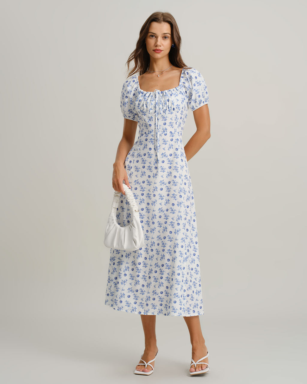 Women's Woven Polyester Midi Dress Dresses - RIHOAS