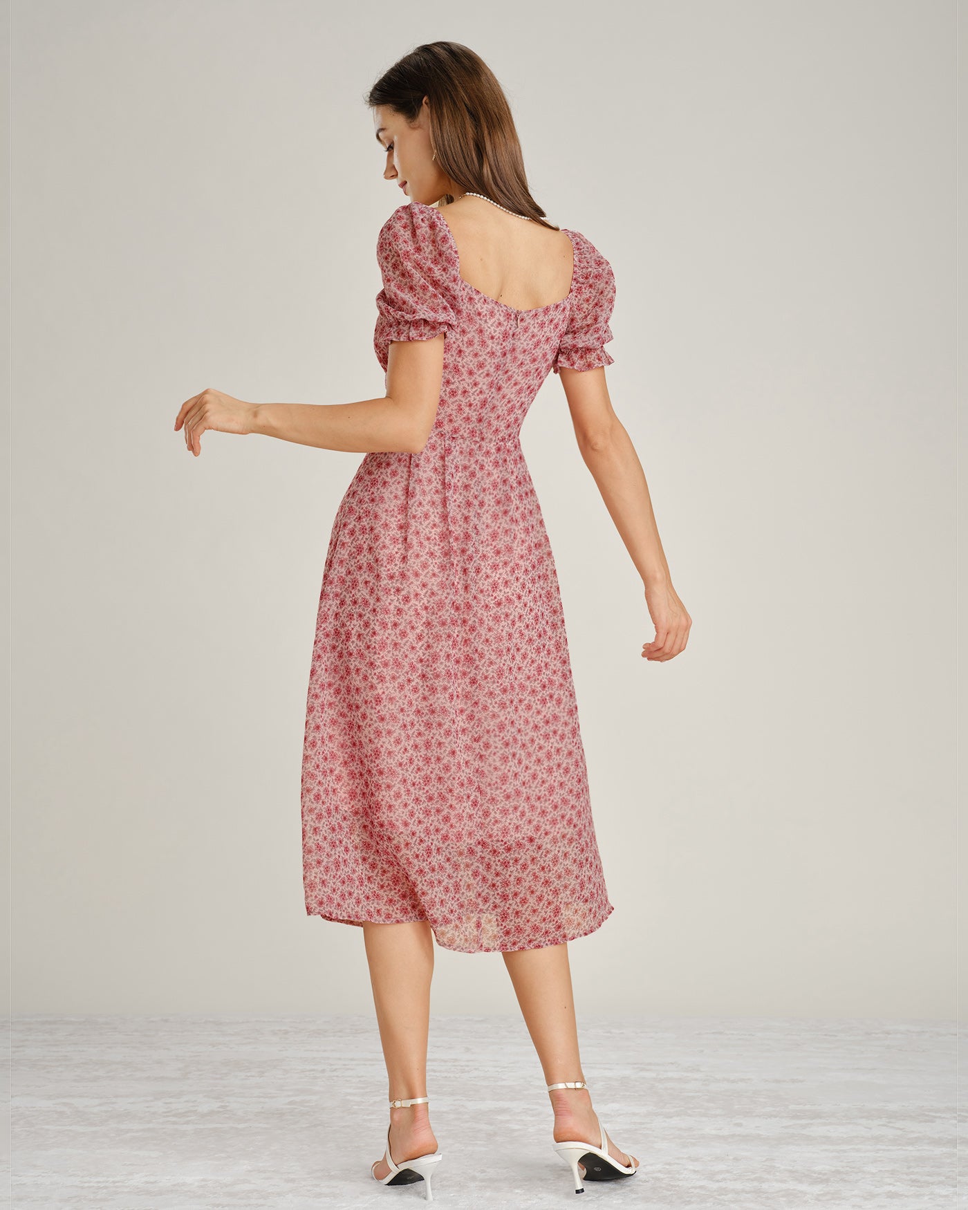 Women's Woven Polyester Midi Dress Dresses - RIHOAS