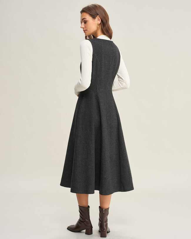 Women's Woven Polyester Midi Dress Dresses - RIHOAS