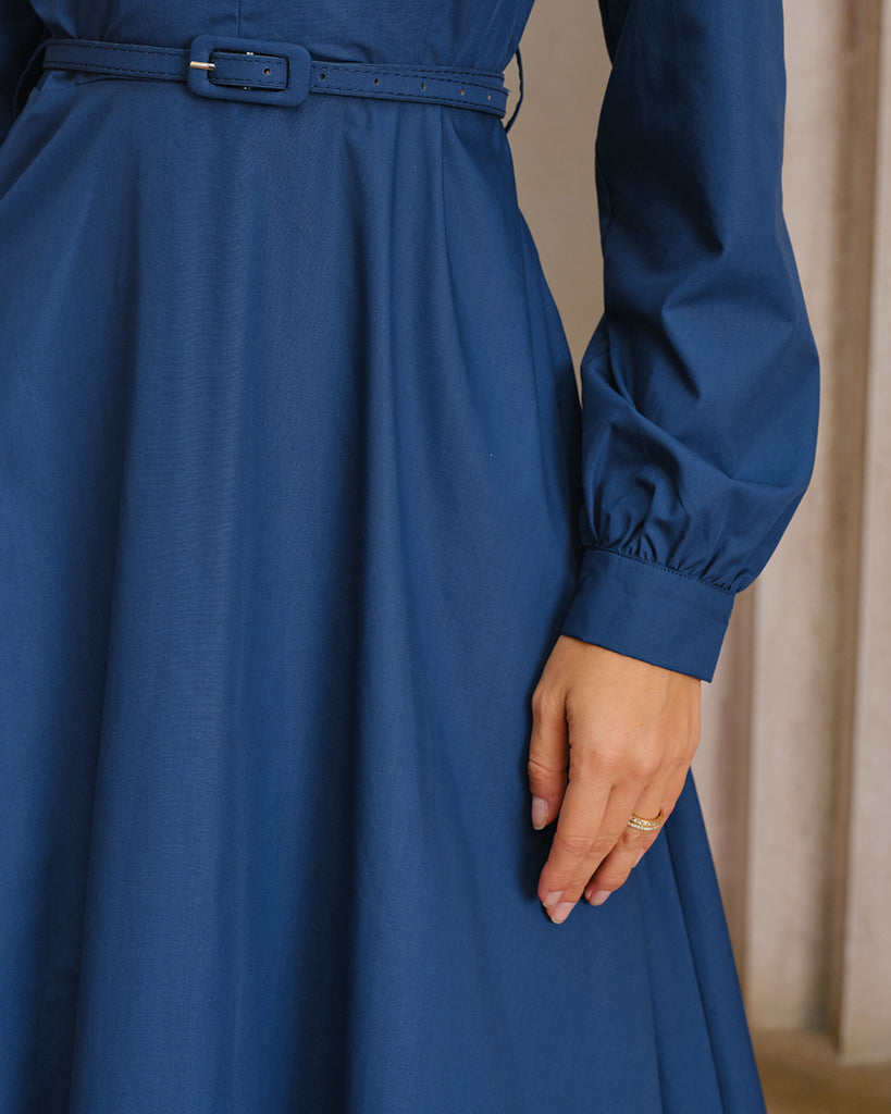 Women's Woven Polyester Midi Dress Dresses - RIHOAS