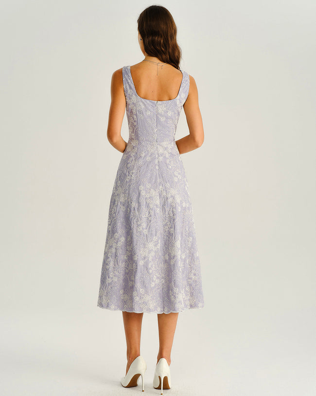 Women's Woven Polyester Midi Dress Dresses - RIHOAS