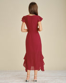 Women's Woven Polyester Midi Dress Dresses - RIHOAS
