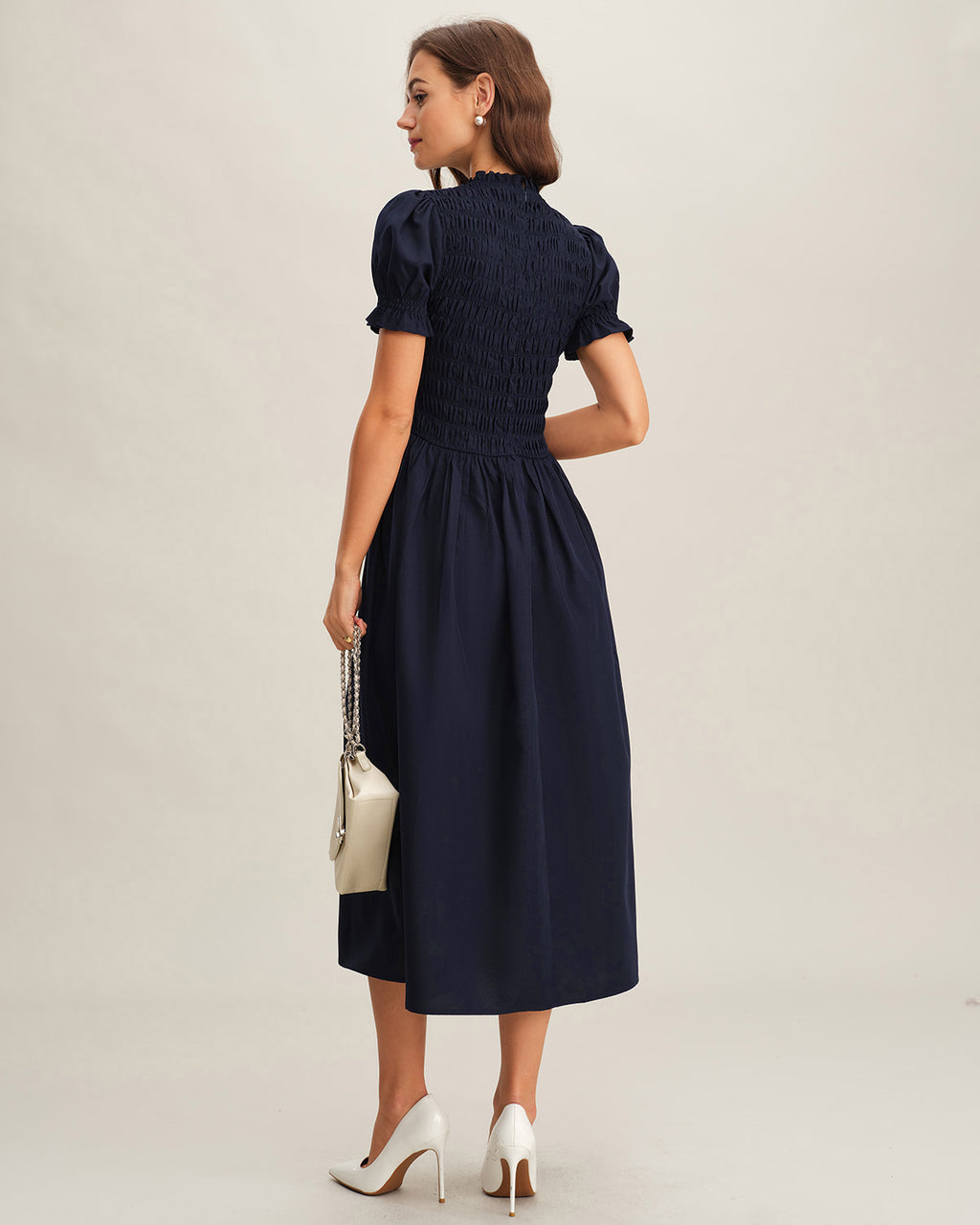 Women's Woven Polyester Midi Dress Dresses - RIHOAS