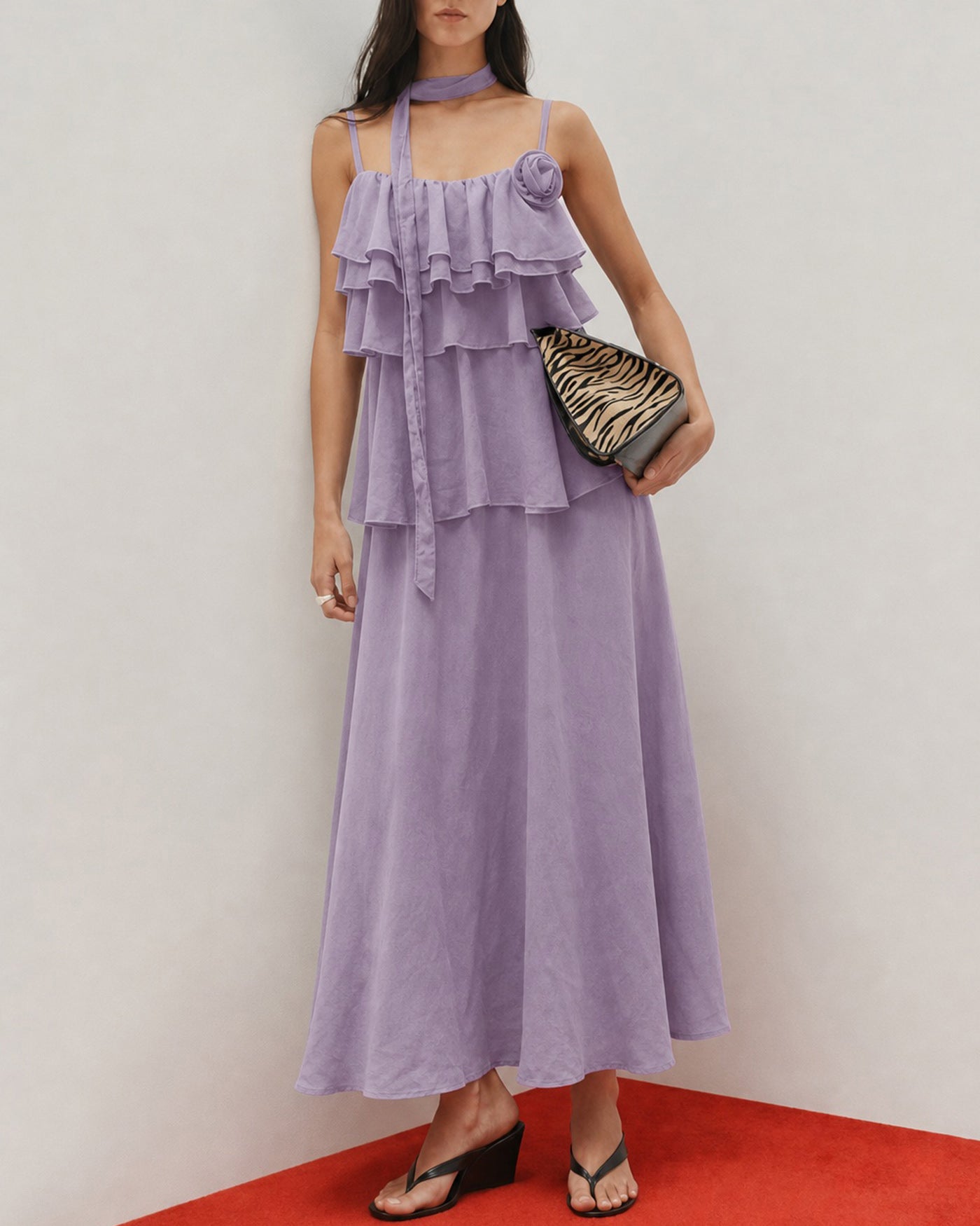 Women's Woven Polyester Midi Dress Dresses - RIHOAS