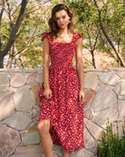 Women's Woven Polyester Midi Dress Dresses - RIHOAS