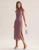 Women's Woven Polyester Midi Dress Dresses - RIHOAS