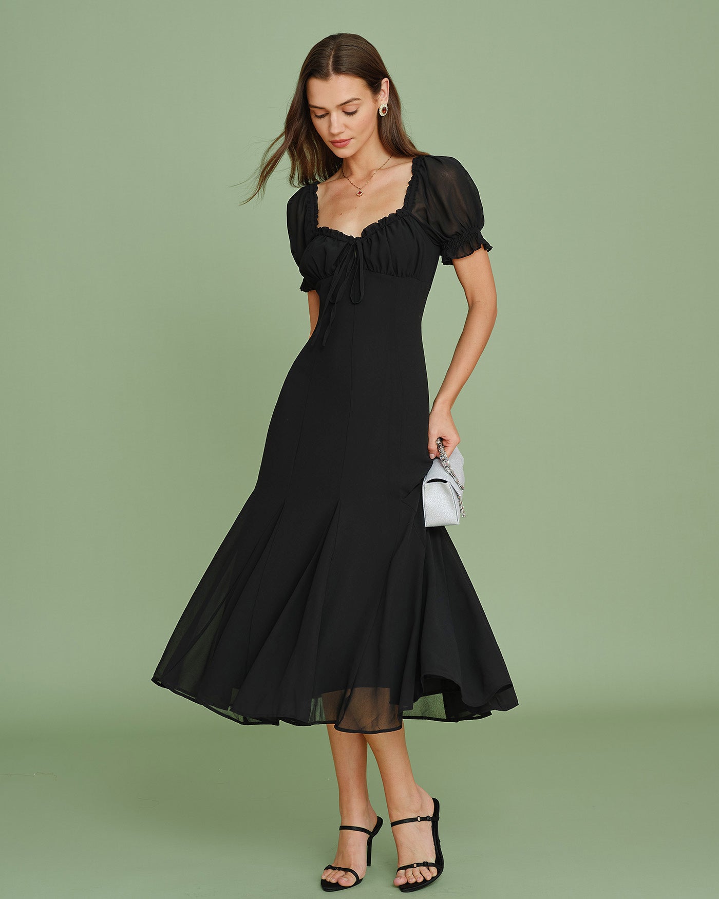Women's  Woven Polyester  Midi Dress Dresses - RIHOAS