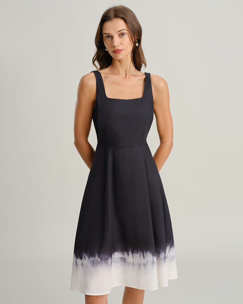 Women's Woven Polyester Midi Dress Dresses - RIHOAS