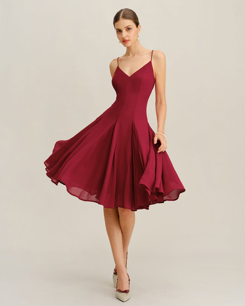 Women's Woven Polyester Midi Dress Dresses - RIHOAS