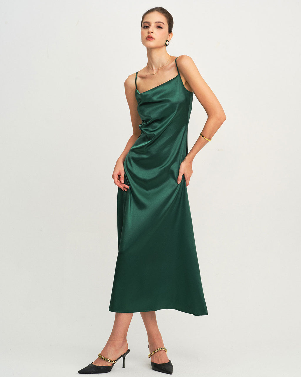 Women's Woven Polyester Midi Dress Dresses - RIHOAS