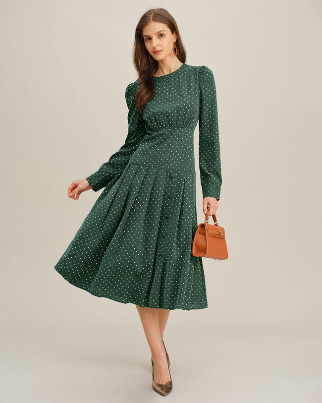 Women's Woven Polyester Midi Dress Dresses - RIHOAS