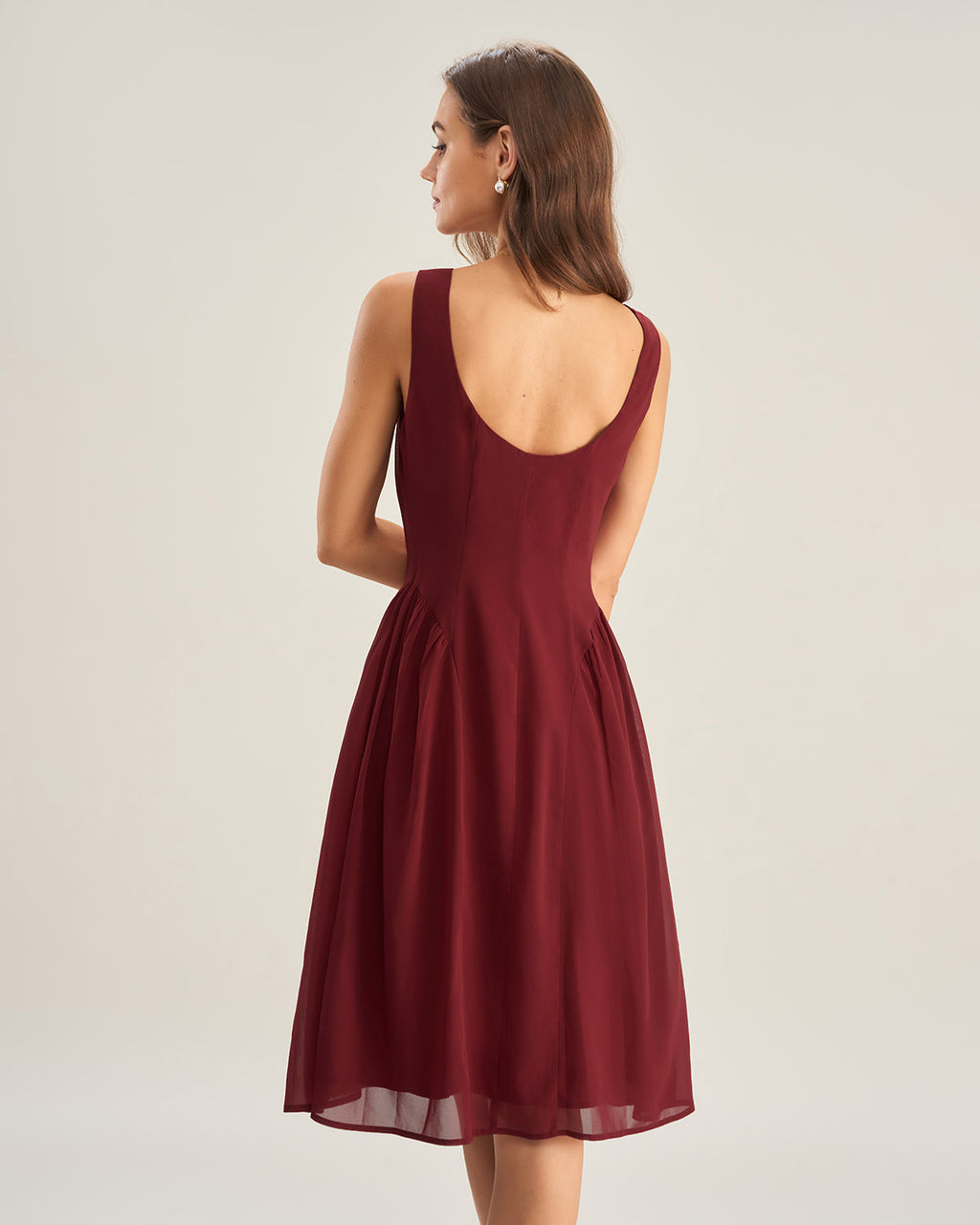 Women's Woven Polyester Midi Dress Dresses - RIHOAS
