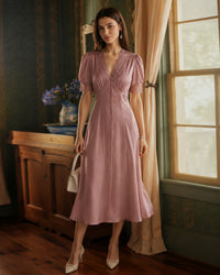 Women's Woven Polyester Midi Dress Dresses - RIHOAS