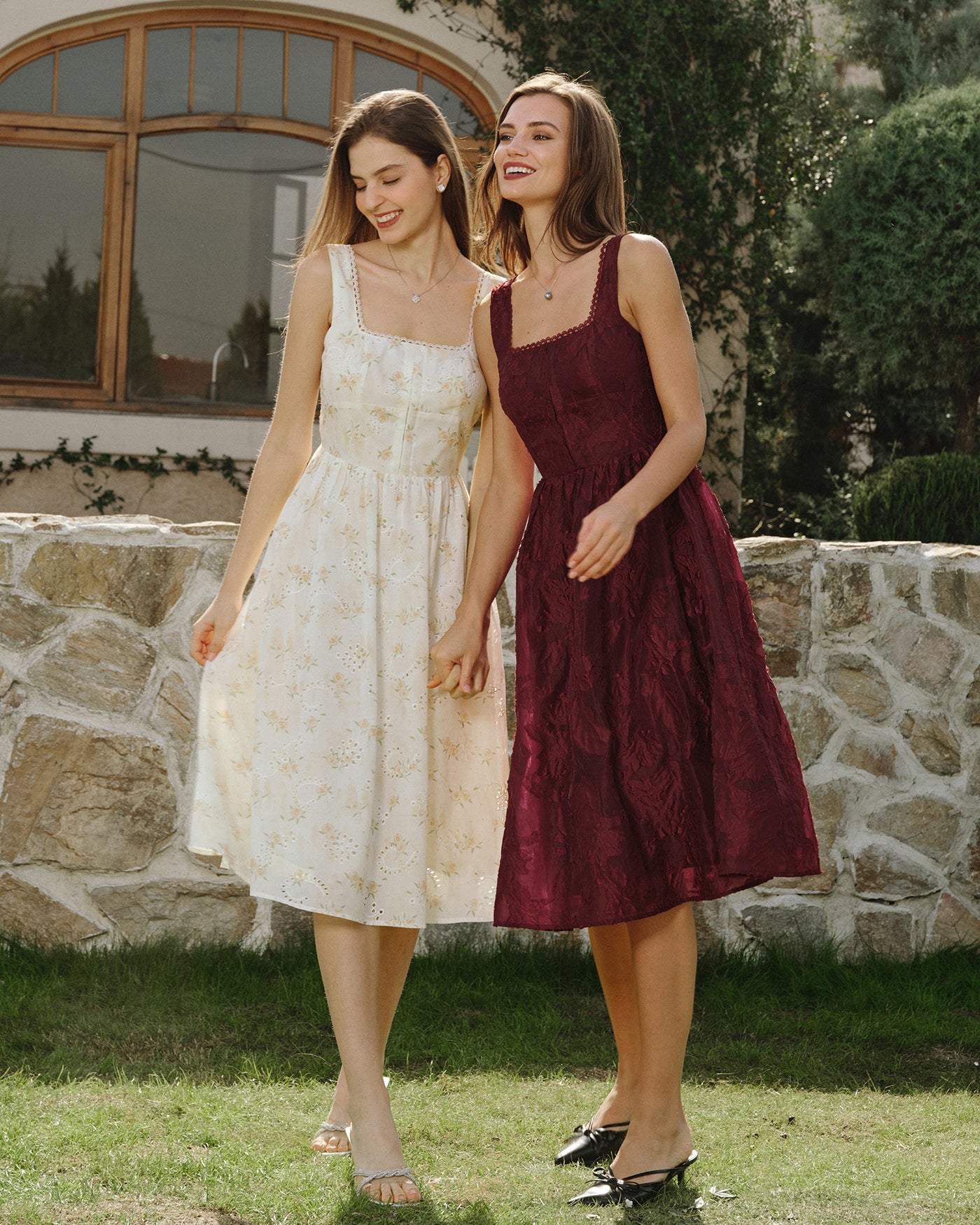Women's Woven Polyester Midi Dress Dresses - RIHOAS