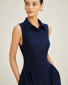 Women's Woven Polyester Midi Dress Dresses - RIHOAS