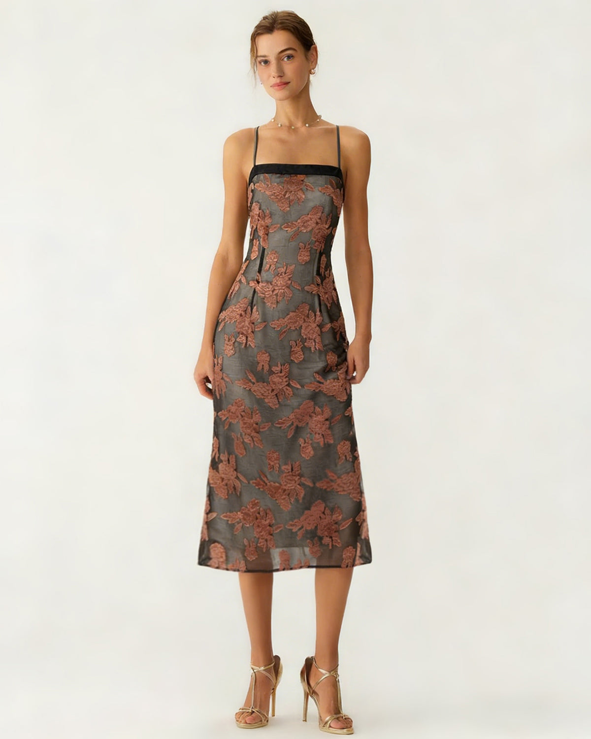 Caramel Floral Slip Midi Dress Caramel Floral Slip Midi Dress