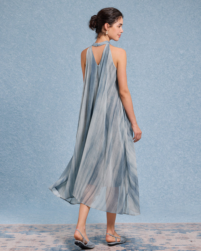 Women's Woven Polyester Midi Dress Dresses - RIHOAS