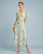 Women's Woven Polyester Midi Dress Dresses - RIHOAS