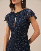 Women's Woven Polyester Midi Dress Dresses - RIHOAS