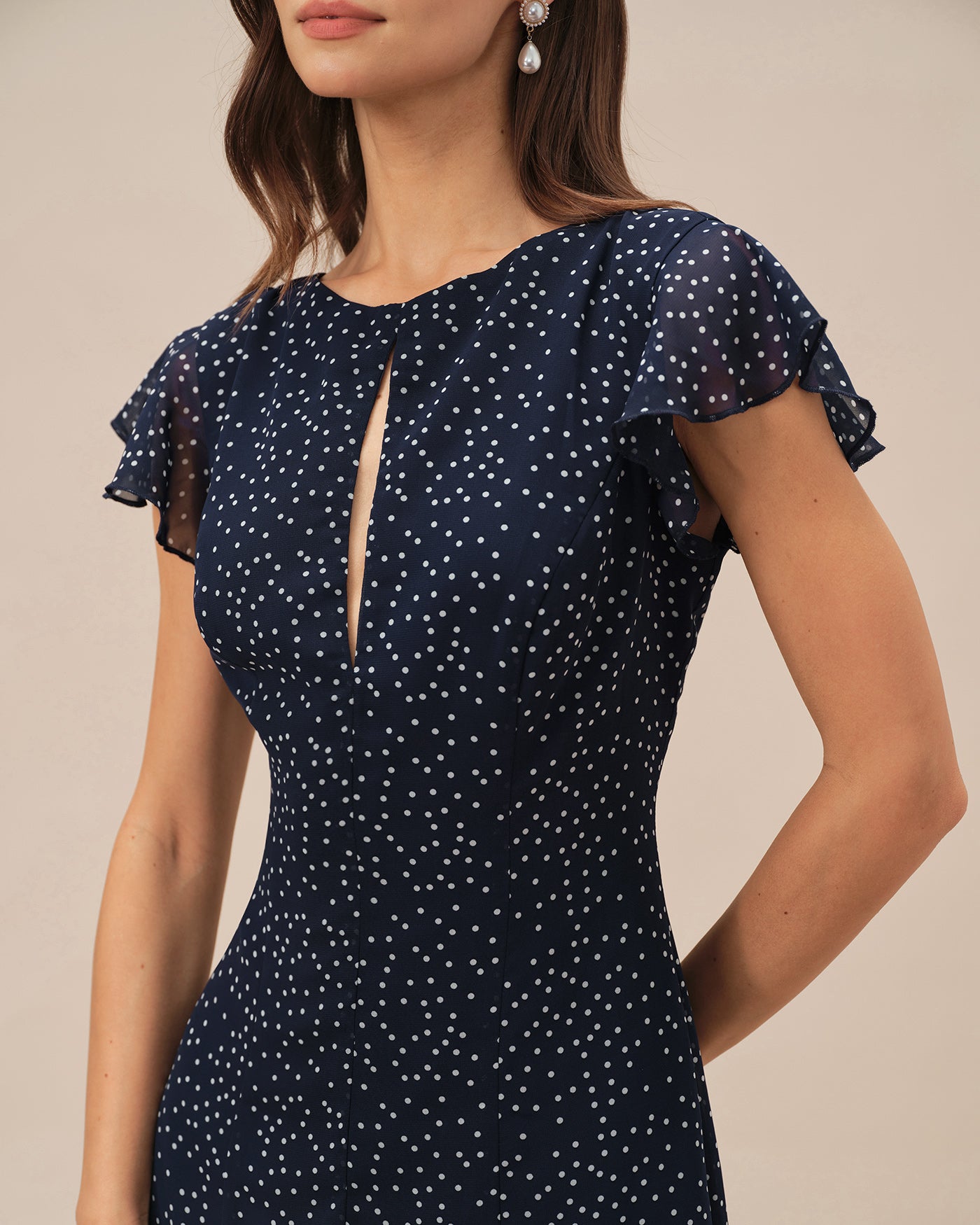 Women's Woven Polyester Midi Dress Dresses - RIHOAS