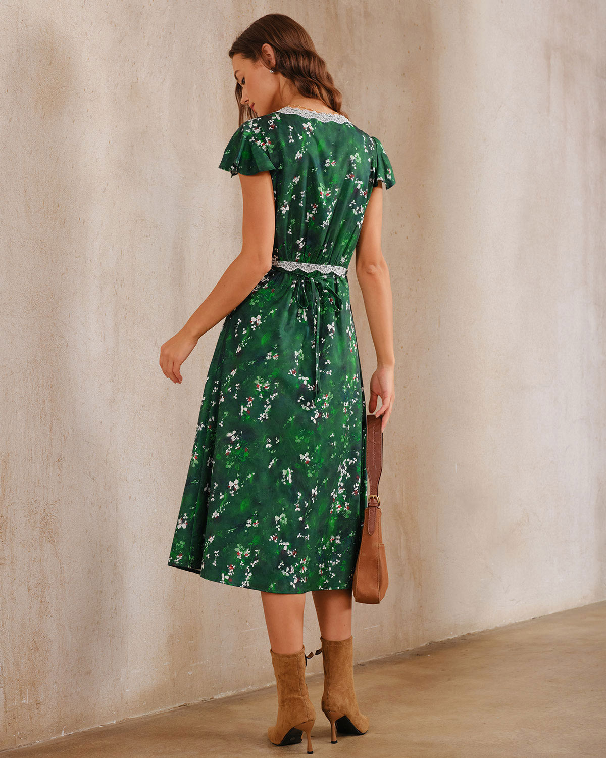 Women's Woven Polyester Midi Dress Dresses - RIHOAS