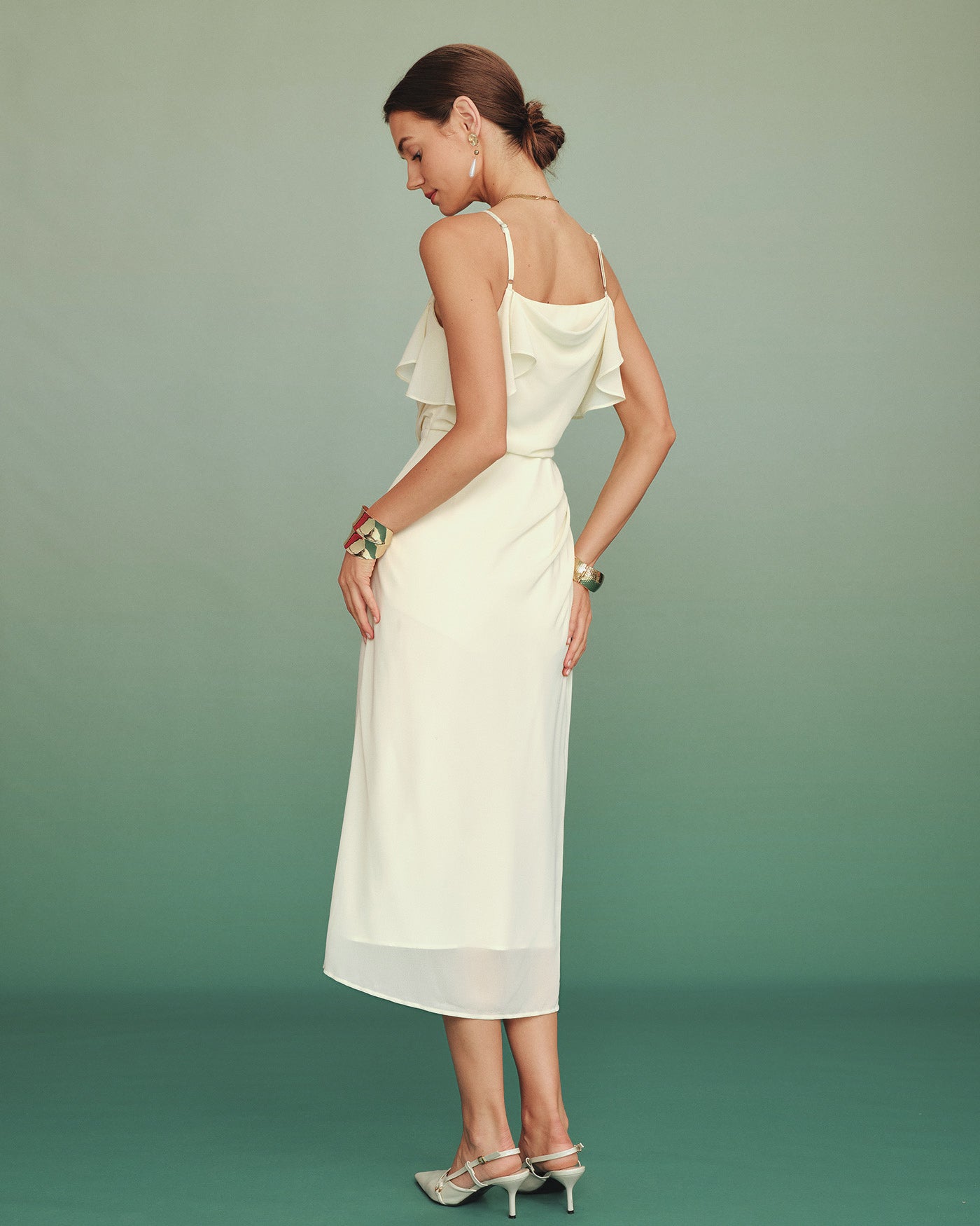 Women's Woven Polyester Midi Dress Dresses - RIHOAS