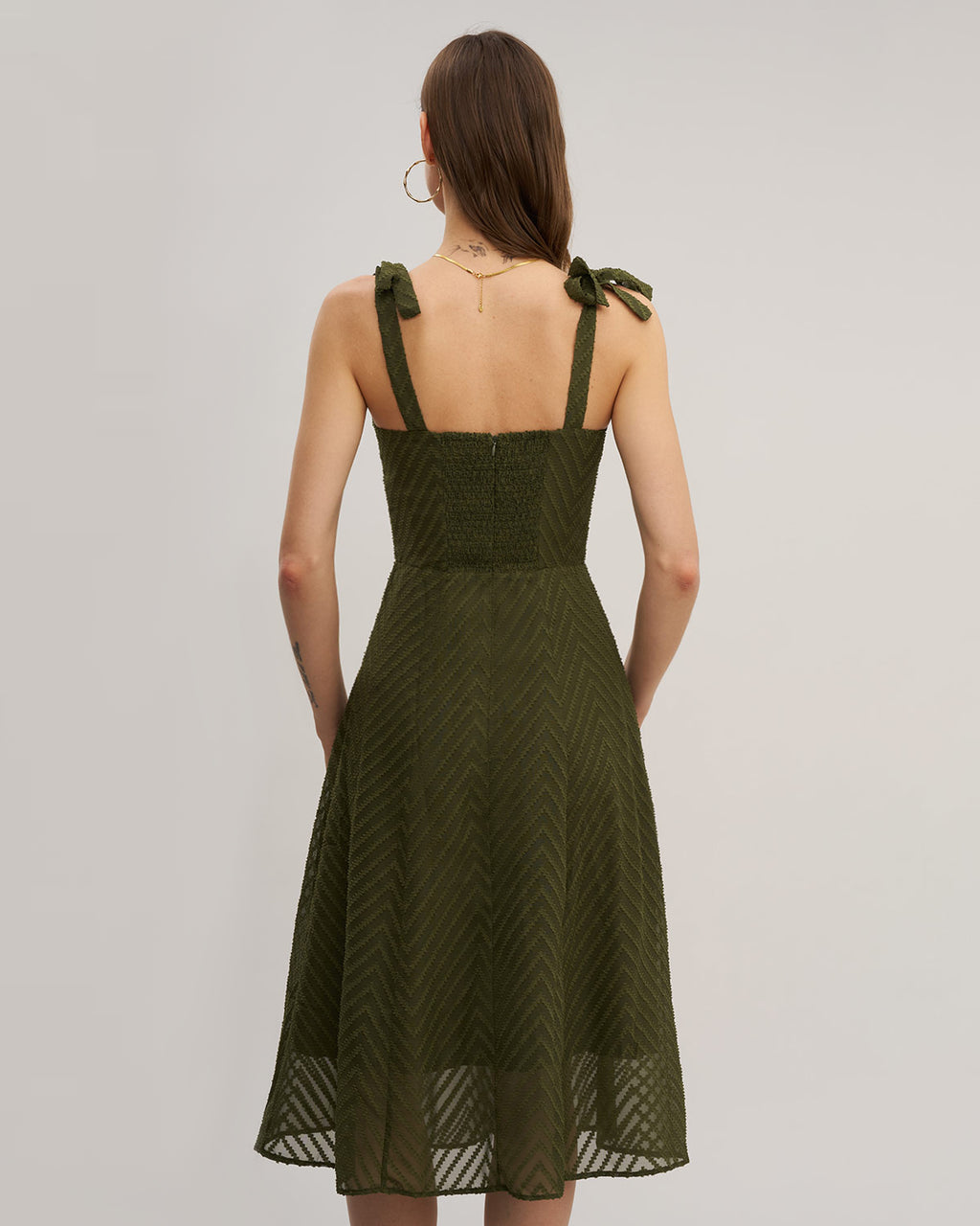 Women's Woven Polyester Midi Dress Dresses - RIHOAS