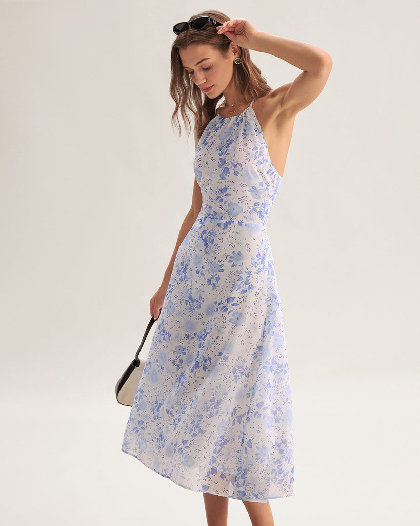 Women's Woven Polyester Midi Dress Dresses - RIHOAS