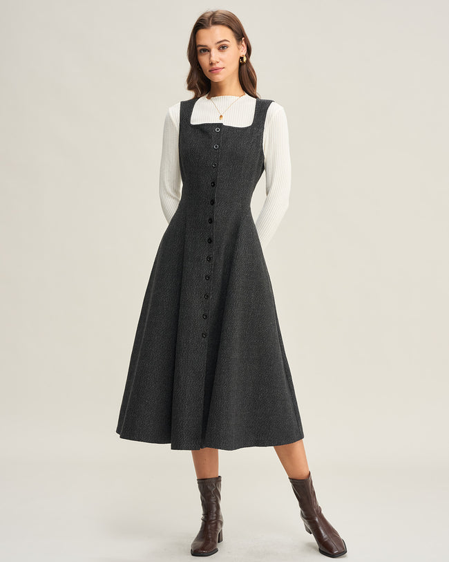 Women's Woven Polyester Midi Dress Dresses - RIHOAS