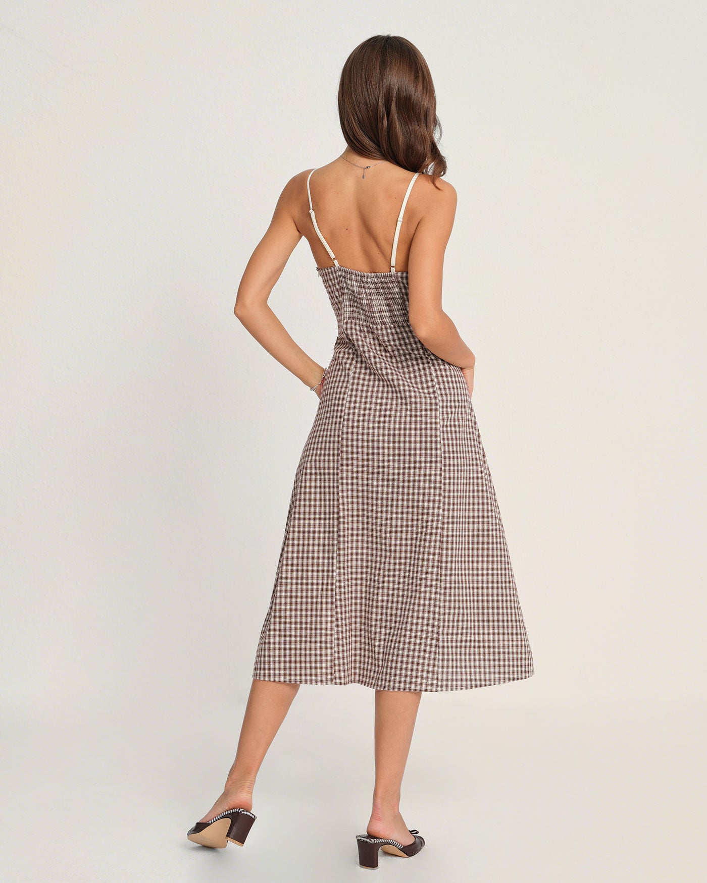 Women's Woven Polyester Midi Dress Dresses - RIHOAS