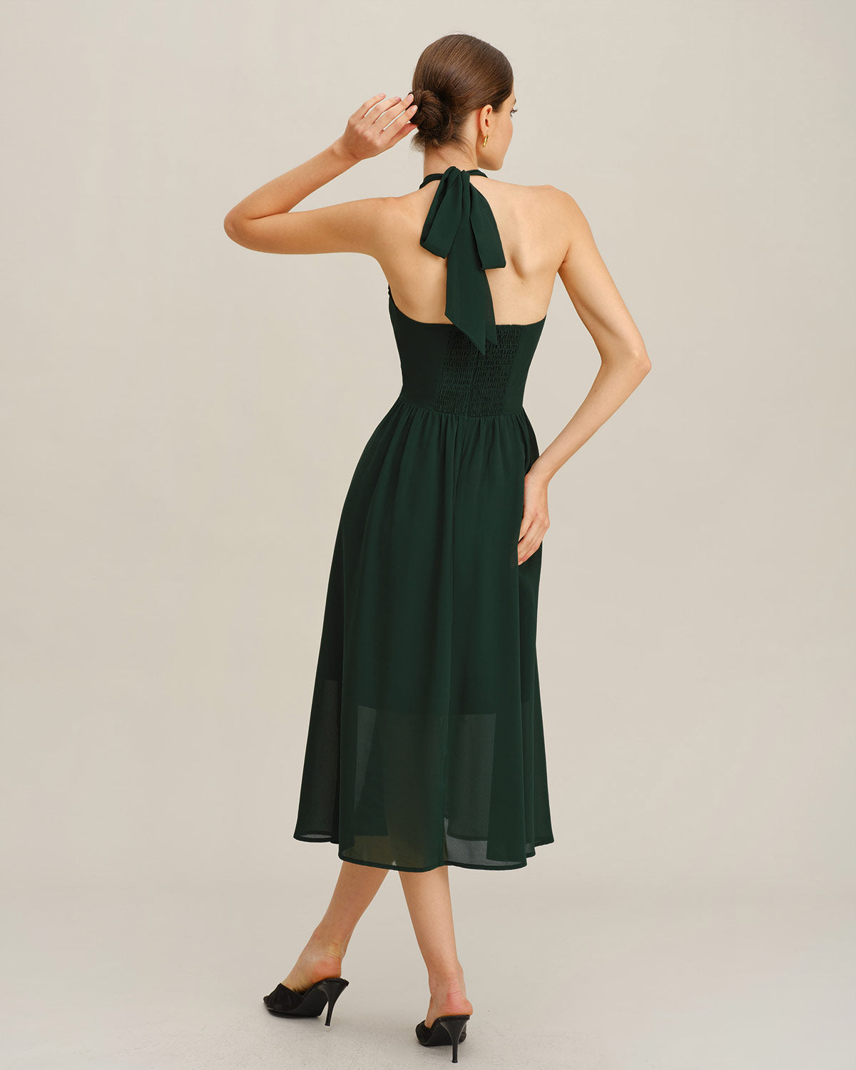 Women's Woven Polyester Midi Dress Dresses - RIHOAS