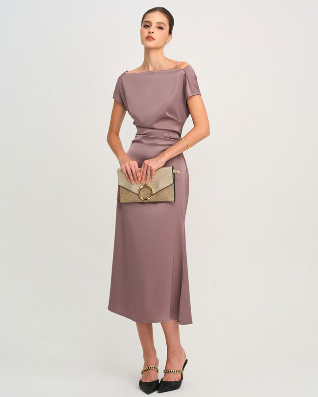 Women's Woven Polyester Midi Dress Dresses - RIHOAS