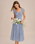 Women's Woven Polyester Midi Dress Dresses - RIHOAS