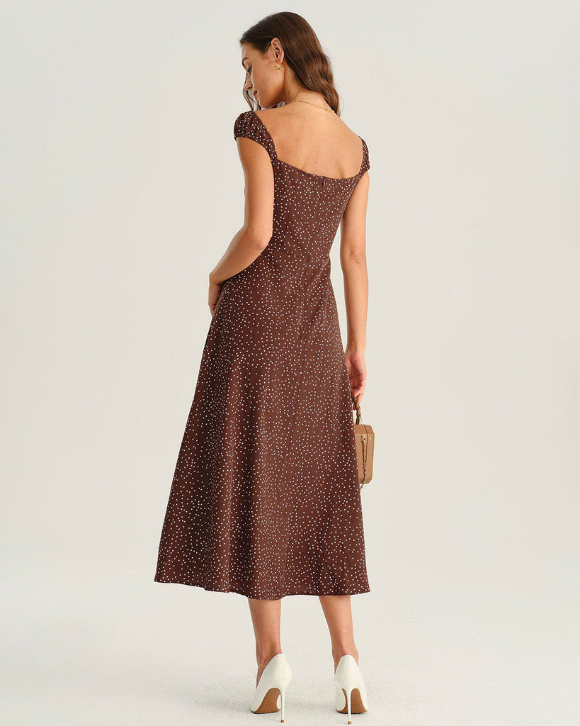 Women's Woven Polyester Midi Dress Dresses - RIHOAS