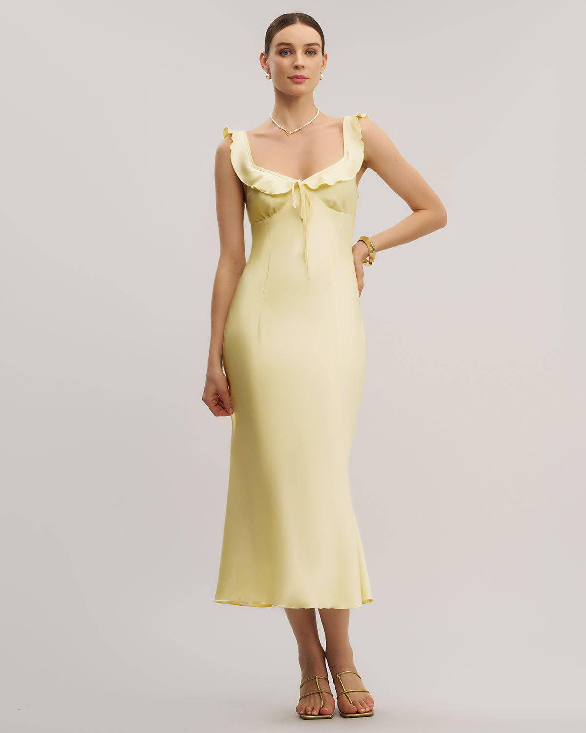 Women's Woven Polyester Midi Dress Dresses - RIHOAS