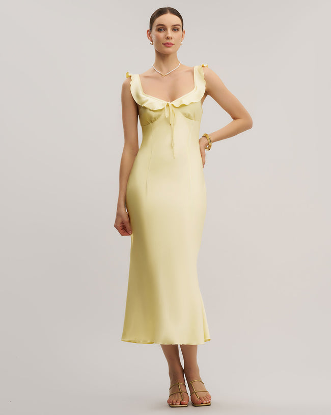 Women's Woven Polyester Midi Dress Dresses - RIHOAS