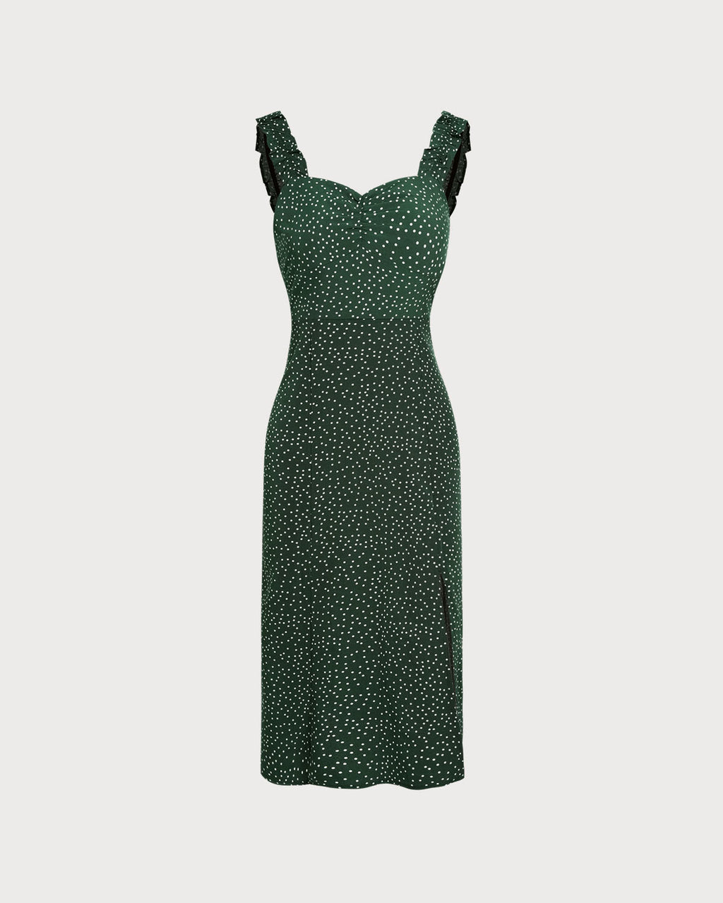 Women's Woven Polyester Midi Dress Green Dresses - RIHOAS