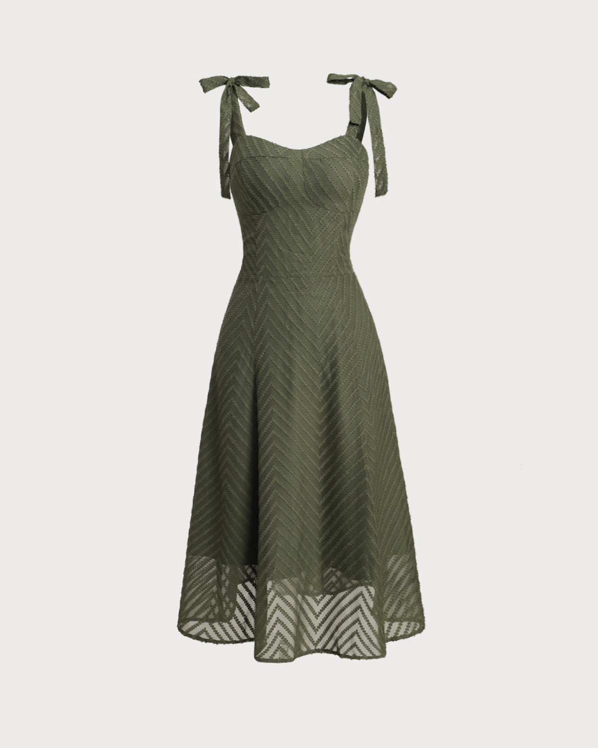 Women's Woven Polyester Midi Dress Green Dresses - RIHOAS